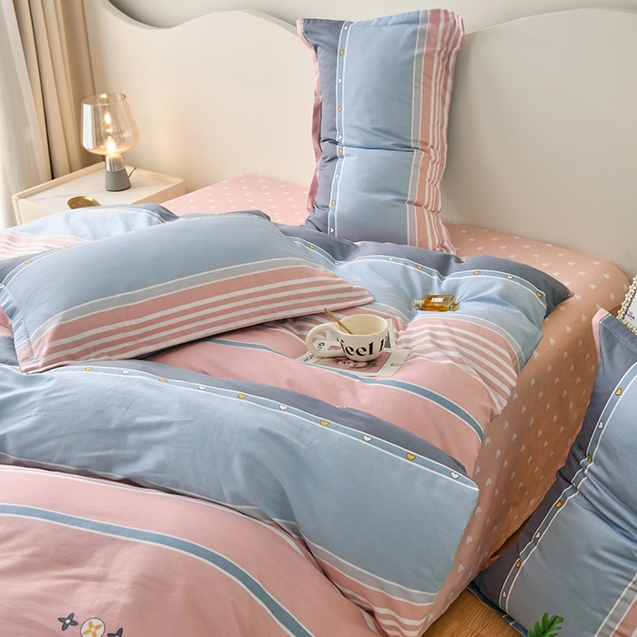 91家纺网 家纺一手货源 找家纺 珂博家纺 2024新款轻柔感全棉印花单全棉被套 午后奶茶