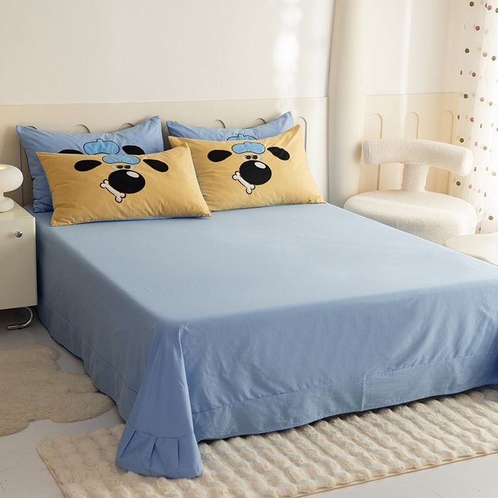 91家纺网 家纺一手货源 找家纺 绒棉世家 2025新款专版贴布绣四件套-大耳狗汪汪队 大耳狗汪汪队-黄色