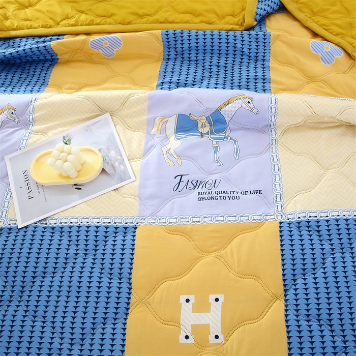 91家纺网 家纺一手货源 找家纺 爱派 2024直播爆款印花水洗棉夏被夏凉被空调被被子被芯 马德里