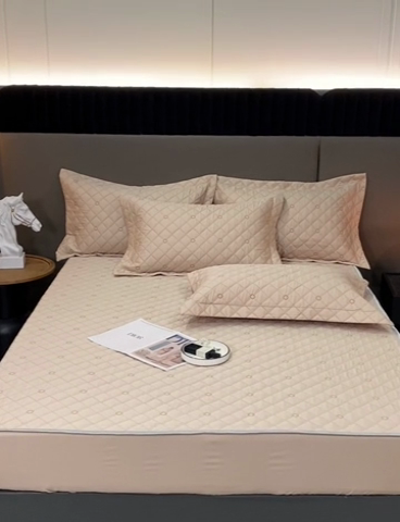 91家纺网 家纺一手货源 找家纺 OL家纺 2024新款单品天丝纯色床笠 驼色