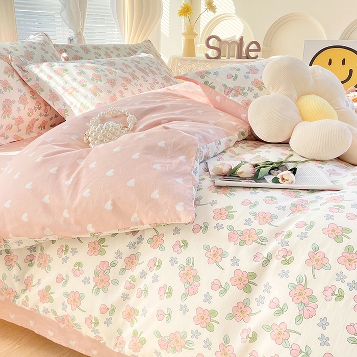 91家纺网 家纺一手货源 找家纺 珂博家纺 2024新款轻柔感全棉印花纯棉四件套 世外桃源