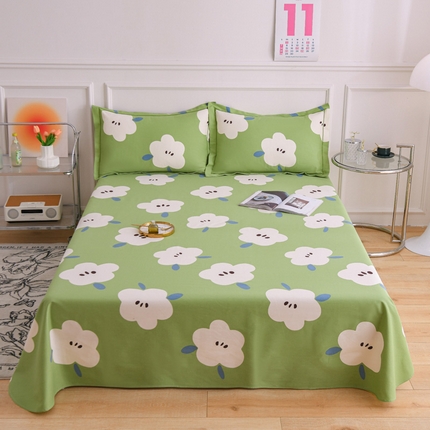 91家纺网 家纺一手货源 找家纺 （总）仟网汇 2024新款全棉翠竹棉老粗布凉席三件套单床笠单床单一字绣