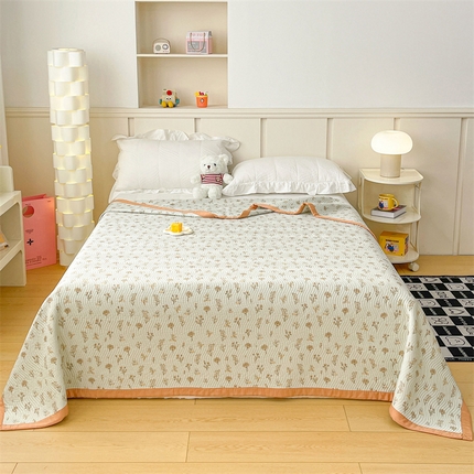 91家纺网 家纺一手货源 找家纺 OL家纺 2024新款单品天丝双面直角床盖 南汐-浅蓝