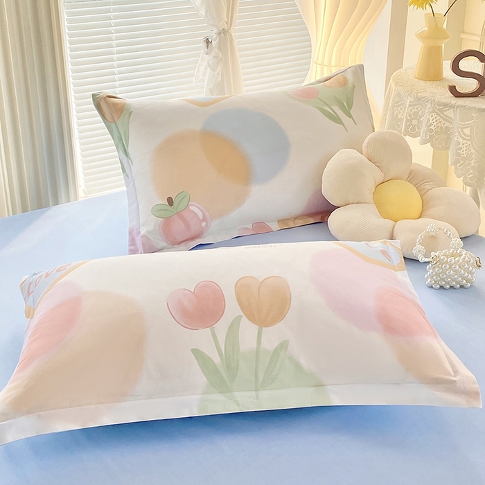 91家纺网 家纺一手货源 找家纺 珂博家纺 2024新款轻柔感全棉印花单品四件套系列-单床单单床笠 花晨月夕