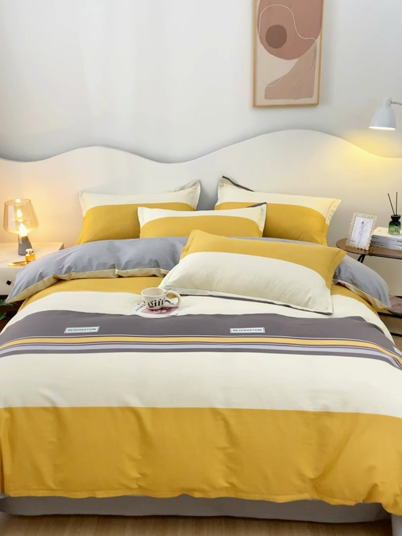 91家纺网 家纺一手货源 找家纺 珂博家纺 2024新款轻柔感全棉印花单品四件套系列-单枕套 泰晤士灰