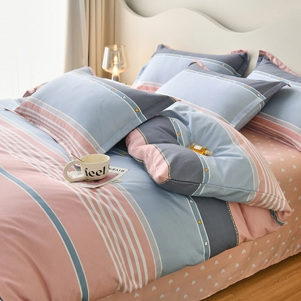 珂博家纺 2024新款轻柔感全棉印花纯棉四件套 午后奶茶