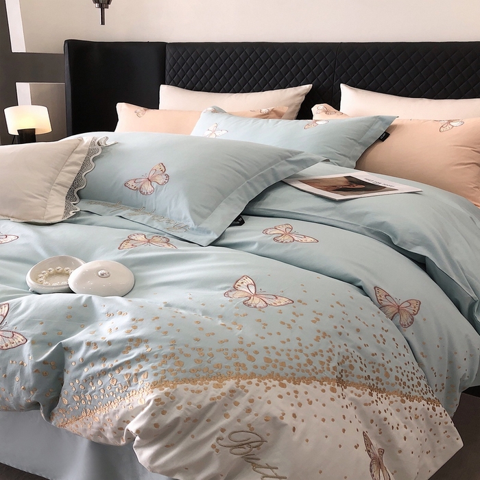 91家纺网 家纺一手货源 找家纺 2024春夏优雅刺绣—蝴蝶莎拉 蝴蝶莎拉绿