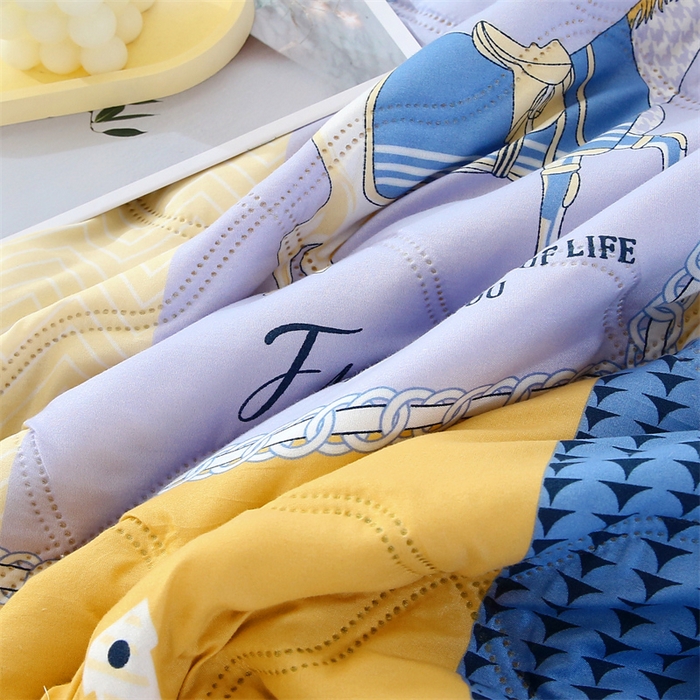 91家纺网 家纺一手货源 找家纺 爱派 2024直播爆款印花水洗棉夏被夏凉被空调被被子被芯 马德里