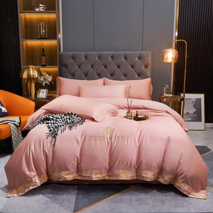 91家纺网 家纺一手货源 找家纺 （总）慕她家纺 慕她婚庆四件套全棉纯棉刺绣一花多色床上用品