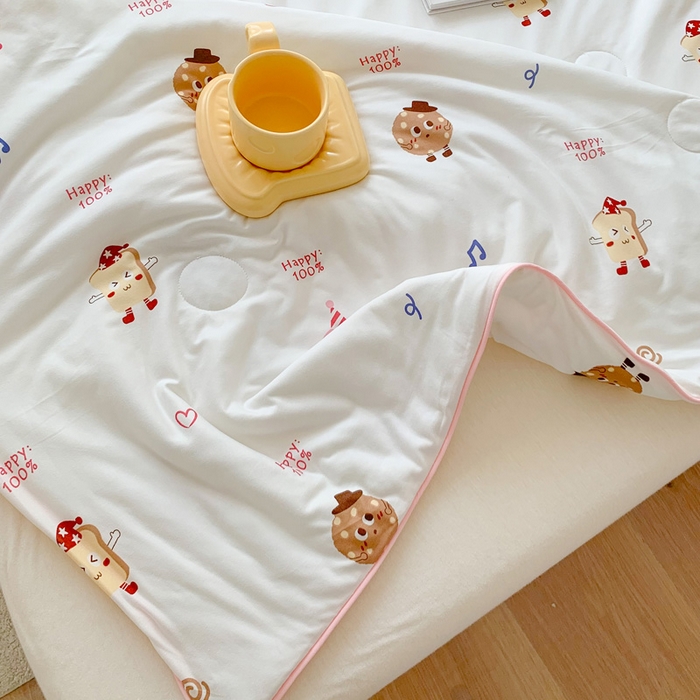 91家纺网 家纺一手货源 找家纺 澳萝拉 2024新款A类针织印花夏被 吐司酱