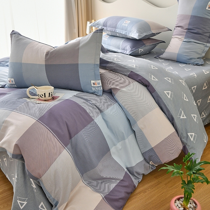 91家纺网 家纺一手货源 找家纺 珂博家纺 2024新款轻柔感全棉印花纯棉四件套 蓝调爵士