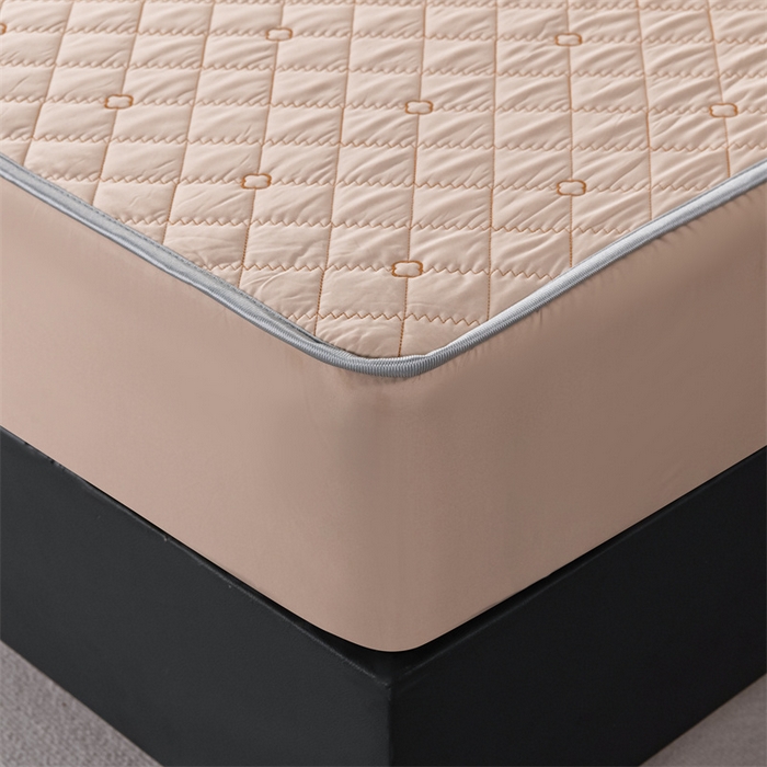 91家纺网 家纺一手货源 找家纺 OL家纺 2024新款单品天丝纯色床笠 驼色