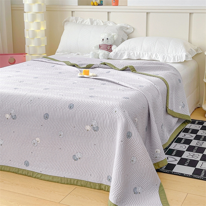 91家纺网 家纺一手货源 找家纺 OL家纺 2024新款单品天丝双面直角床盖 南瓜贝贝-灰