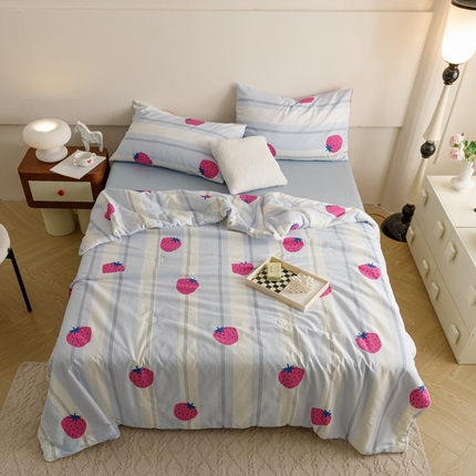 91家纺网 家纺一手货源 找家纺 （总）优被业 2025新款A类全棉小清新大豆夏被