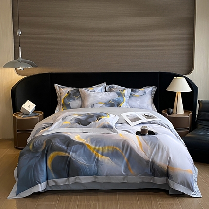 蓝米卡夫 2024新品-A类100支高端数码拼角款-辉煌系列 聆风漫阁-灰