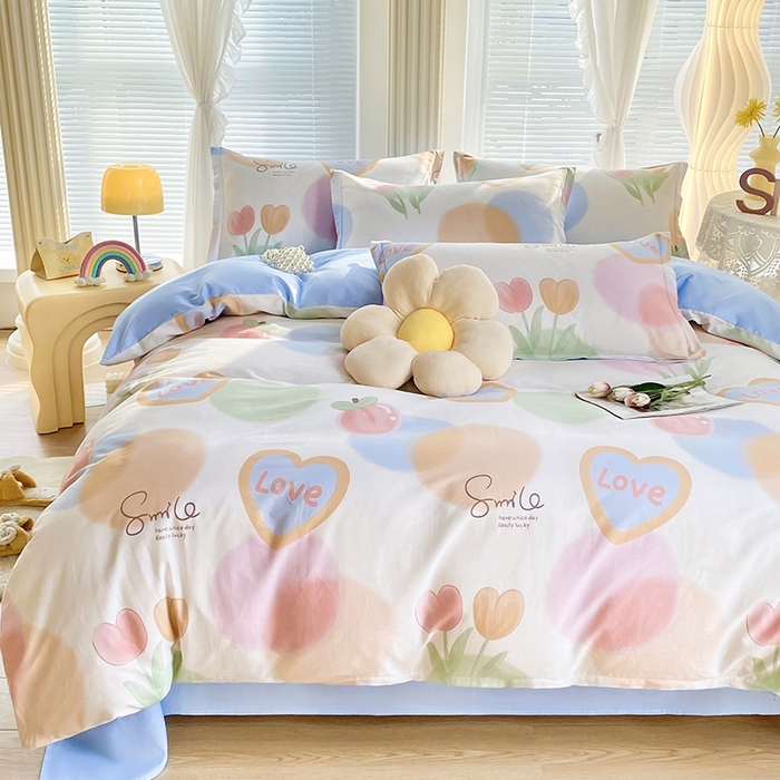 91家纺网 家纺一手货源 找家纺 珂博家纺 2024新款轻柔感全棉印花单全棉被套 花晨月夕