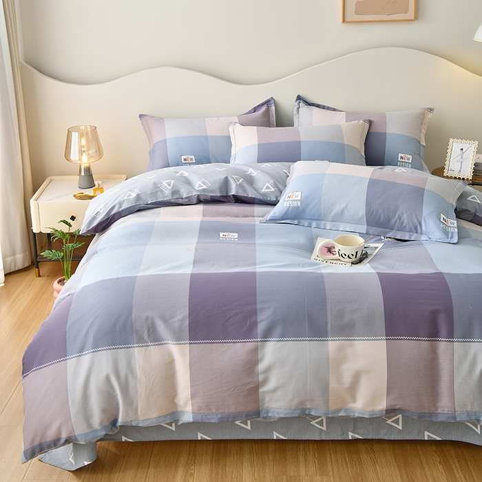 91家纺网 家纺一手货源 找家纺 珂博家纺 2024新款轻柔感全棉印花单品四件套系列-单床单单床笠 蓝调爵士