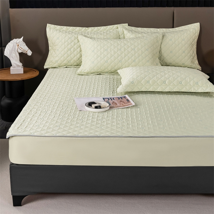 91家纺网 家纺一手货源 找家纺 OL家纺 2024新款单品天丝纯色床笠 浅绿