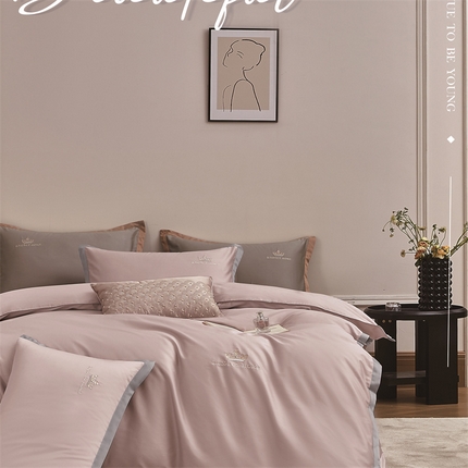 91家纺网 家纺一手货源 找家纺 （总）家维 2025新款60支绣花长绒棉四件套