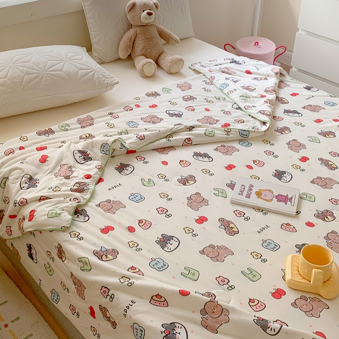 91家纺网 家纺一手货源 找家纺 澳萝拉 2024新款A类针织印花夏被 萌宠甜心