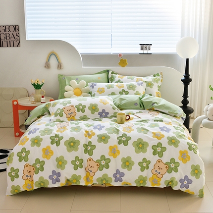 91家纺网 家纺一手货源 找家纺 （总）登登 2024新款直播爆款清新风纯棉全棉三四件套