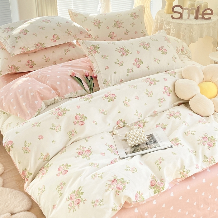 91家纺网 家纺一手货源 找家纺 珂博家纺 2024新款轻柔感全棉印花单全棉被套 花团锦簇