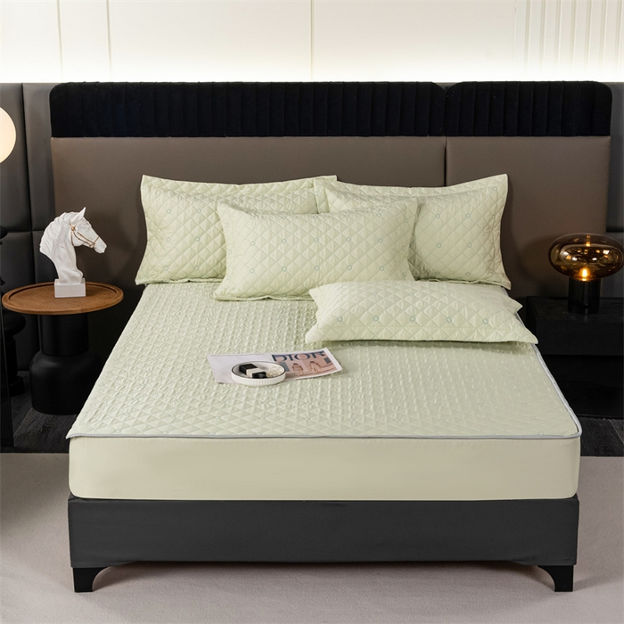 91家纺网 家纺一手货源 找家纺 OL家纺 2024新款单品天丝纯色床笠 浅绿