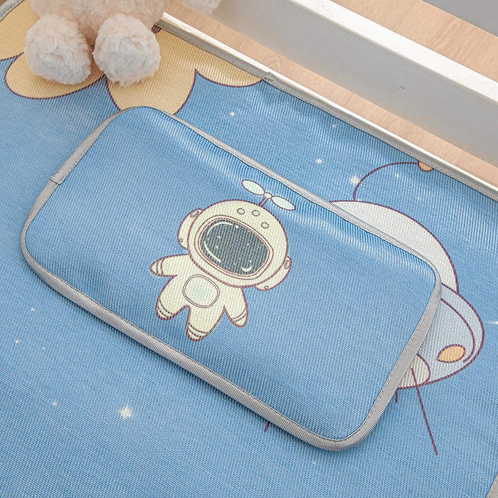 91家纺网 家纺一手货源 找家纺 欣品希家纺 2024新款A类冰丝印花儿童凉席三件套 宇航员