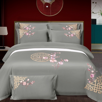 91家纺网 家纺一手货源 找家纺 （总）慕她家纺 慕她婚庆四件套全棉纯棉刺绣一花多色床上用品