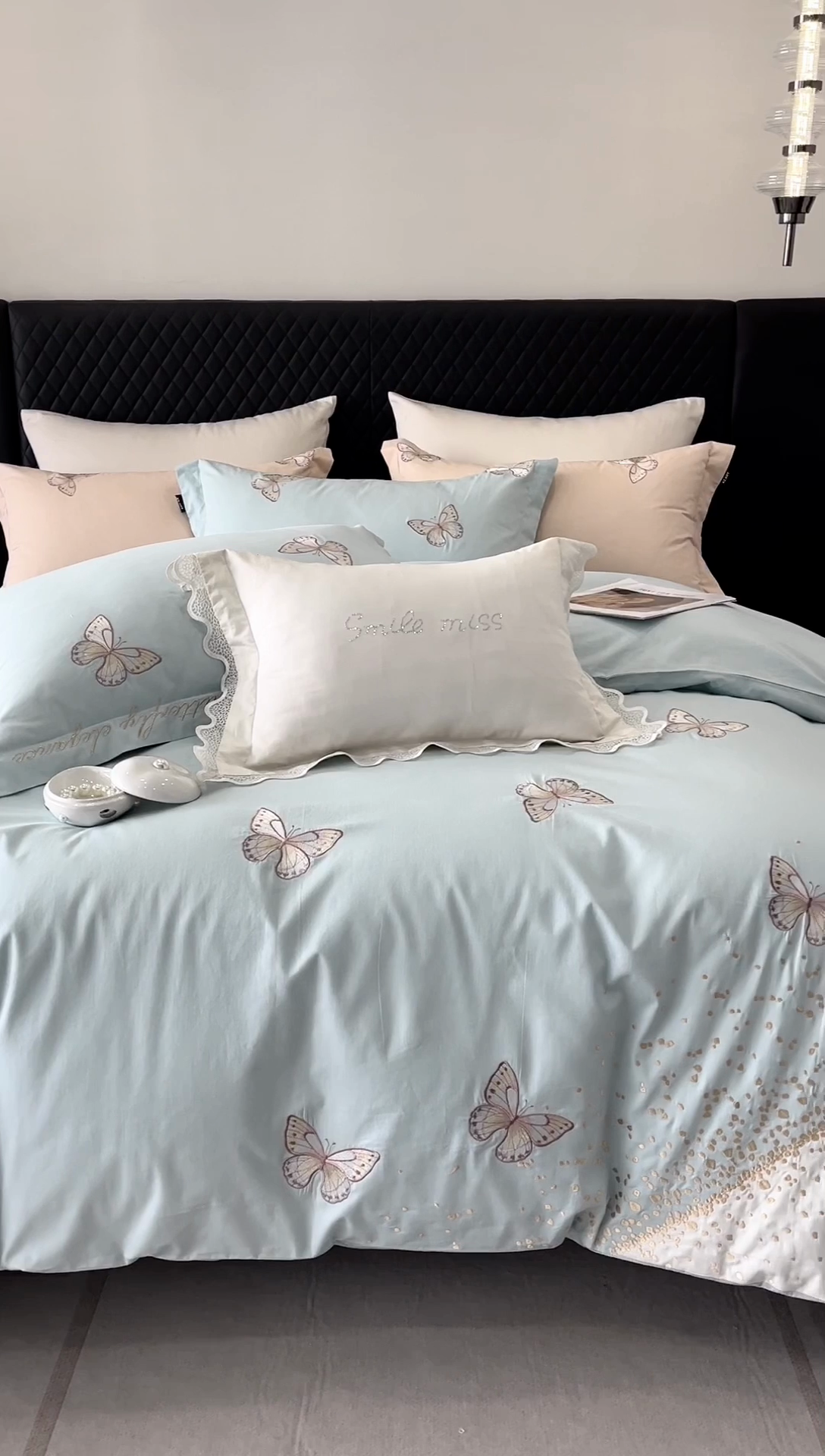 91家纺网 家纺一手货源 找家纺 2024春夏优雅刺绣—蝴蝶莎拉 蝴蝶莎拉绿