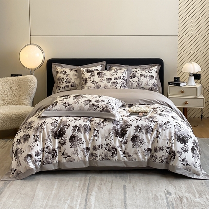 91家纺网 家纺一手货源 找家纺 （总）蓝米卡夫 2024新品-A类100支全棉活性数码拼角款-繁花系列