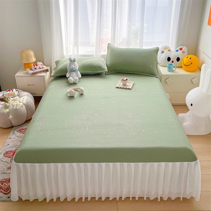 91家纺网 家纺一手货源 找家纺 （总）兄弟坊 2024新款韩版PE冰豆豆床裙款凉席