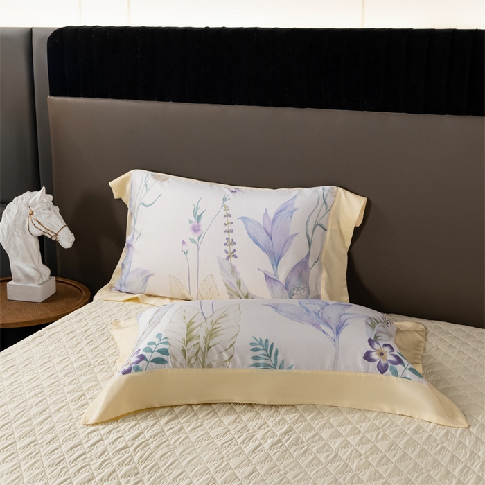 91家纺网 家纺一手货源 找家纺 OL家纺 2024新款天丝四件套 曼枝-白