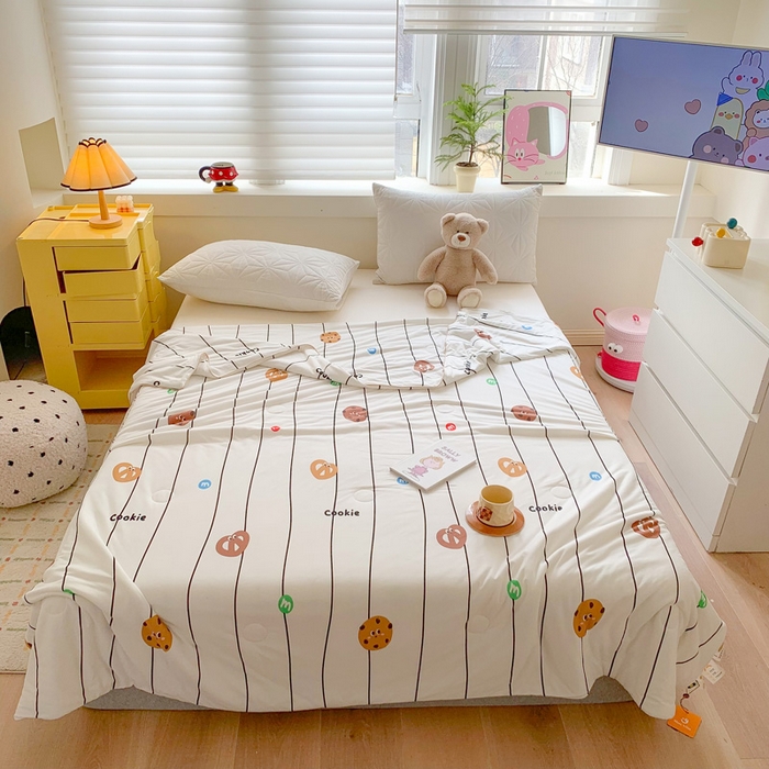 91家纺网 家纺一手货源 找家纺 澳萝拉 2024新款A类针织印花夏被 趣多多