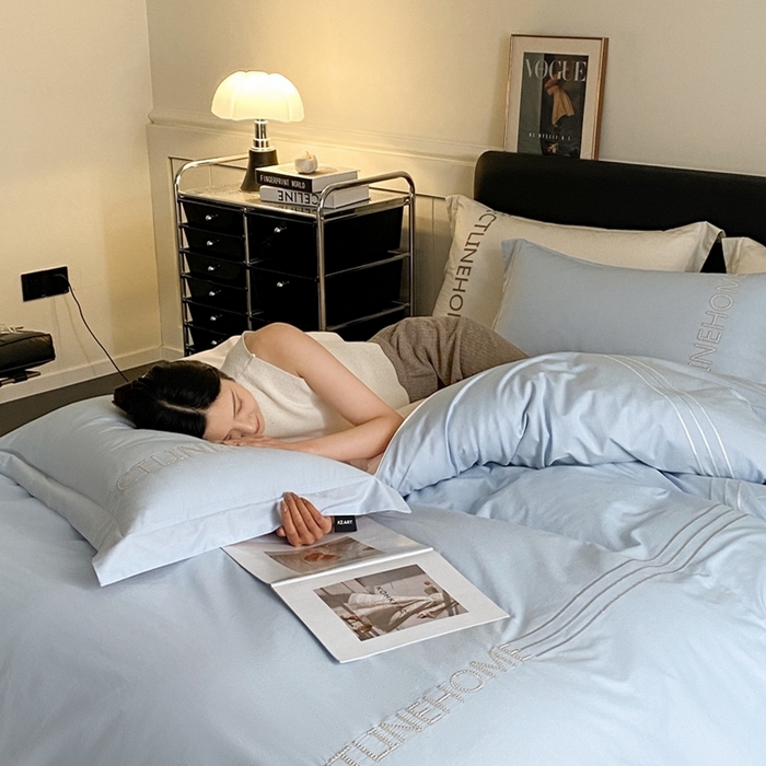 91家纺网 家纺一手货源 找家纺 卡姿家纺 2024春夏塞娅系列 塞娅蓝