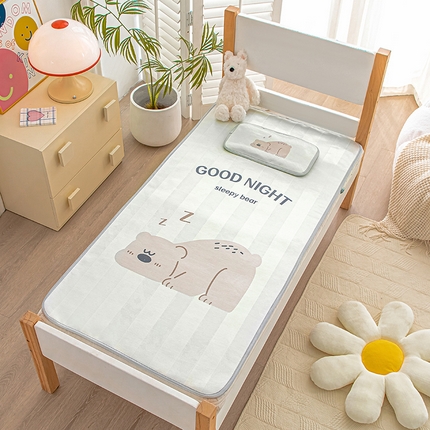 欣品希家纺 2024新款A类冰丝印花儿童凉席三件套 睡觉熊