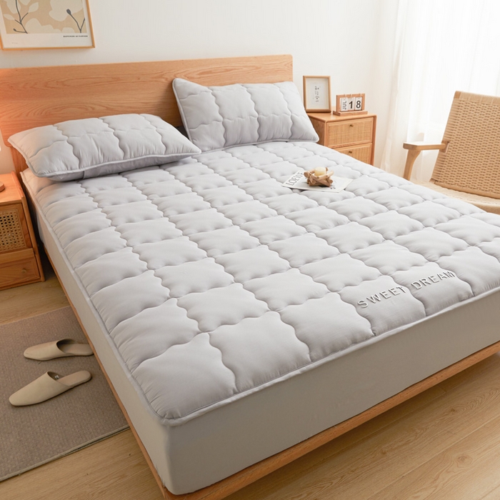 91家纺网 家纺一手货源 找家纺 喜居 2024新款A类水洗棉TPU防水床笠 美梦-雅灰 防水款