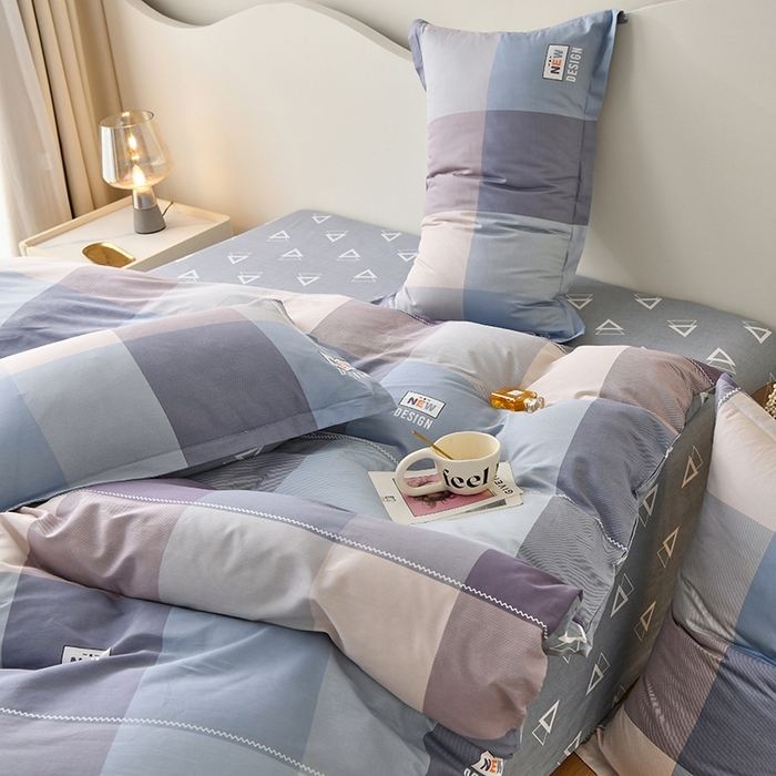 91家纺网 家纺一手货源 找家纺 珂博家纺 2024新款轻柔感全棉印花单全棉被套 蓝调爵士