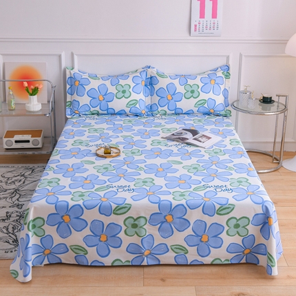 91家纺网 家纺一手货源 找家纺 （总）仟网汇 2024新款全棉翠竹棉老粗布凉席三件套单床笠单床单一字绣