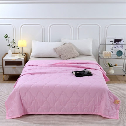 爱派 2024新款纯色水洗棉夏被夏凉被空调被被子被芯 初恋粉