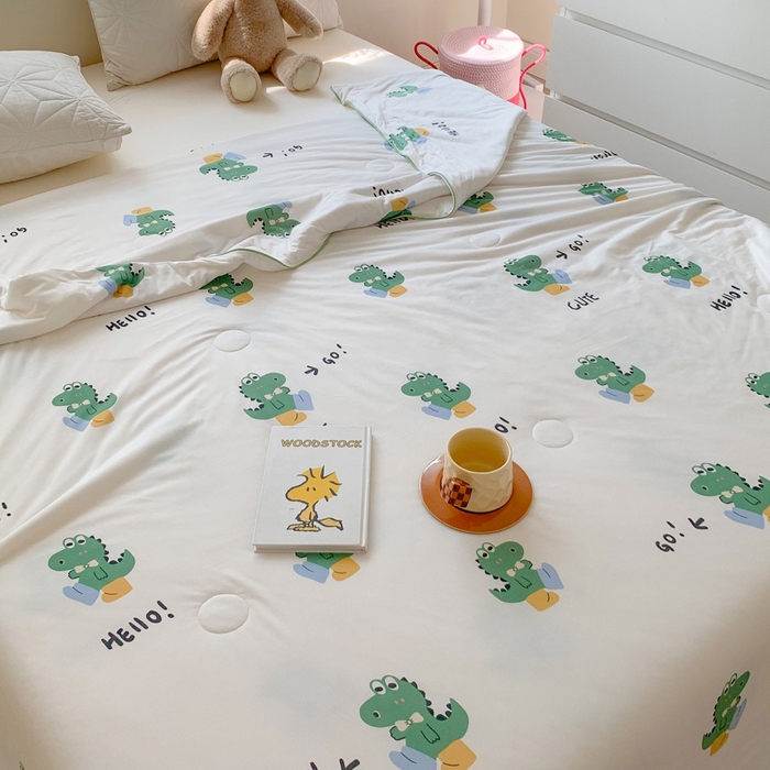 91家纺网 家纺一手货源 找家纺 澳萝拉 2024新款A类针织印花夏被 嗨迪诺