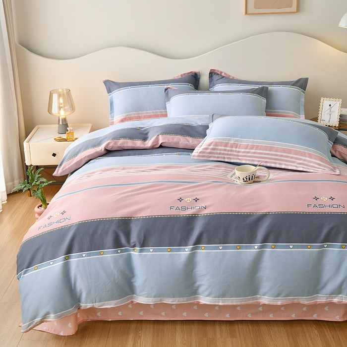 91家纺网 家纺一手货源 找家纺 珂博家纺 2024新款轻柔感全棉印花单全棉被套 午后奶茶