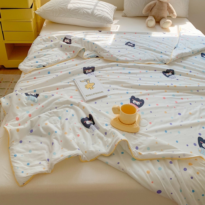 91家纺网 家纺一手货源 找家纺 澳萝拉 2024新款A类针织印花夏被 奇趣豆