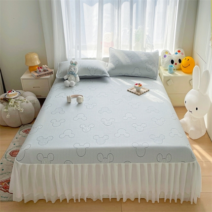 91家纺网 家纺一手货源 找家纺 （总）兄弟坊 2024新款韩版PE冰豆豆床裙款凉席