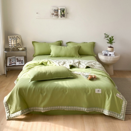 91家纺网 家纺一手货源 找家纺 （总）U被 2025新款色织水洗夏凉被四件套