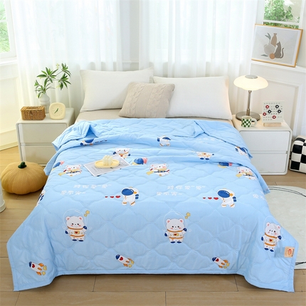 爱派 2024直播爆款印花水洗棉夏被夏凉被空调被被子被芯 宇航熊