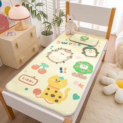 91家纺网 家纺一手货源 找家纺 （总）欣品希家纺 2024新款A类冰丝印花儿童凉席三件套