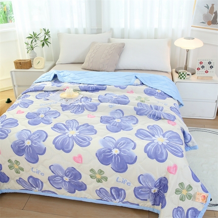 爱派 2024直播爆款印花水洗棉夏被夏凉被空调被被子被芯 花舞悠然