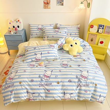 91家纺网 家纺一手货源 找家纺 （总）三朵 2024年全棉简单款三丽鸥系列四件套