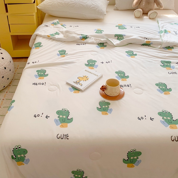 91家纺网 家纺一手货源 找家纺 澳萝拉 2024新款A类针织印花夏被 嗨迪诺